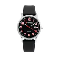 WENGER vyriškas laikrodis 19.041.127 42mm Šveicariškas kvarcinis chronografas mėlynu ciferblatu rudo odinio dirželio