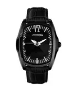 CHRONOTECH Vyriškas laikrodis CT7219M03 40mm Analoginis Kvarcinis Nerūdijančio plieno Juodas ciferblatas Odinis dirželis