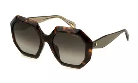 POLICE moteriški akiniai nuo saulės SPLM10-5409XK Havana acetatas kvadratiniai 54mm