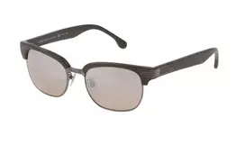 LOZZA SL2253M52568X Unisex akiniai nuo saulės – Havana acetato rėmelis, žali polikarbonato lęšiai, UV400 apsauga, 52 mm