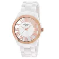 KENNETH COLE Moteriškas laikrodis IKC4860 40mm Rožinio aukso nerūdijančio plieno tinklelis
