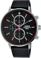 Lorus Vyriškas Kvarcinis Laikrodis RM365FX9 – 43mm Nerūdijančio Plieno Korpusas, Juodas Ciferblatas, Sidabrinė Apyrankė, 100m Atsparumas Vandeniui