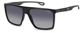 CARRERA 4019/S8 Vyriški stačiakampiai akiniai nuo saulės - Juodas acetato rėmelis su pilkais polikarbonato lęšiais - 58/16/145 mm