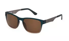 POLICE Vyriški Akiniai Nuo Saulės SPLL09560MGB - Havana Acetato Rėmelis, Žali Polikarbonato Lęšiai, UV400 Apsauga