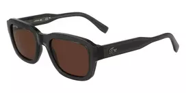 Lacoste L6048S-035 Akiniai Vyriški Stačiakampis Acetato Rėmas Tamsiai Pilki Lęšiai Pilki 51mm