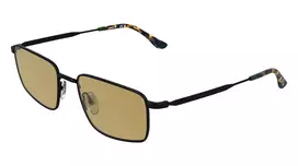 LACOSTE L277S-5519002 Vyriški stačiakampiai akiniai nuo saulės – juodas acetatinis rėmelis, pilki polikarbonatiniai lęšiai, UV400 apsauga