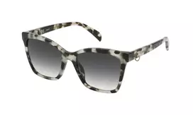 TOUS Women STOB50-550ALC Akiniai Havana Acetato Kvadratinis Rėmelis Pilki Gradientiniai Lęšiai 55/18/140 mm