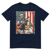 George Washington Abraham Lincoln Playing Guitar 4th Of July Tshirt S