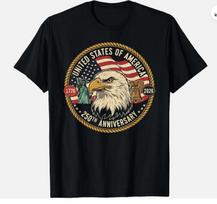 Vintage Eagle And Usa Flag 250 Years 17762026 Anniversary Tshirt S