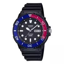 CASIO MRW-230H-1E2 Vyriškas Analoginis Laikrodis su Dervos Apyranke, 47.9 mm Korpusas, Juodas Ciferblatas, 100 m Atsparumas Vandeniui