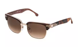 LOZZA SL2253M52300K Unisex stačiakampiai akiniai nuo saulės – juodas acetatinis rėmelis, pilki polikarbonatiniai lęšiai, UV400 apsauga