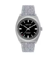 JASON HYDE MAN JH10002 Quartz Analog Watch 40mm Black Leather Strap