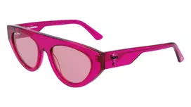 KARL LAGERFELD KL6043S-86 Moteriški kvadratiniai acetatiniai akiniai nuo saulės Juodi/Pilki 52mm