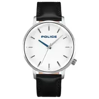 Police vyrų rankinis laikrodis PL.15923JS-04 42mm nerūdijančio plieno korpusas mėlynas ciferblatas rudos odos dirželis