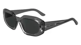 KARL LAGERFELD KL6167S-020 Moteriški kvadratiniai akiniai nuo saulės – juodo acetato rėmelis, pilkai dūminiai stiklai, 53 mm