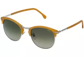 LOZZA SL2293M-579V Vyriški kvadratiniai akiniai nuo saulės Havana acetato rėmelis žali polikarbonato lęšiai 52mm