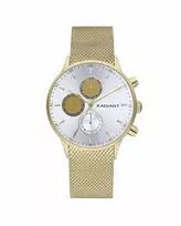 RADIANT Vyriškas kvarcinis analoginis laikrodis RA601703 41mm nerūdijančio plieno korpusas, juodas odinis dirželis