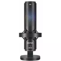 BOYA K9 laidinis kondensatorinis mikrofonas, įvairiakryptis, triukšmo slopinimas, realaus laiko stebėjimas, USB-A/USB-C, juodas