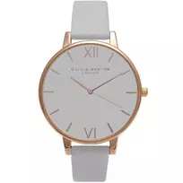 Olivia Burton Moteriškas Laikrodis OB15BD61 38mm Nerūdijančio Plieno Korpusas Balta Gėlėta Ciferblato Spalva Pilkas Odinis Dirželis