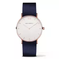 PAUL HEWITT Unisex Watch PH-SA-RSTWN20 39mm Rose Gold Stainless Steel Case White Dial Nylon Strap Nautical