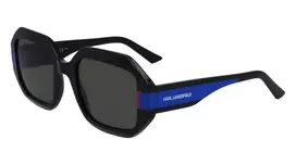 KARL LAGERFELD KL6124S-001 Moteriški katės akies formos akiniai nuo saulės Juodi/Pilki 53mm