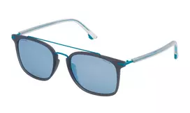 POLICE SPL58354M20P Unisex Akiniai - Juodas Acetato Rėmelis, Pilki Poliarizuoti Lęšiai, 54mm