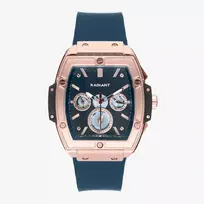 RADIANT RA655204 Vyrų Analoginis Kvarcinis Laikrodis 42mm Nerūdijančio Plieno Juodas Ciferblatas Odinis Dirželis