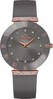 BELLEVUE Women's E111 Quartz Watch 33mm Stainless Steel Case Black Leather Band
