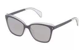 POLICE moteriški akiniai nuo saulės SPL643567DXX – geometrinis acetatinis rėmelis su UV400 apsauga