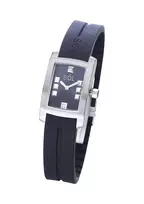 SOL Woman 10011/4 Quartz Analog Watch 23mm Stainless Steel Case Black Leather Strap