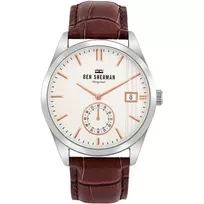 BEN SHERMAN Vyriškas laikrodis WB039T 43mm Ruda odinė juostelė Juodas ciferblatas