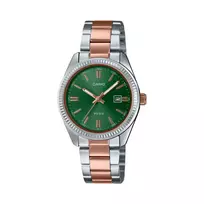 CASIO Women's LTP1302PRG3AV Analog Quartz Watch 34.5 mm Rose Gold-tone Stainless Steel Green Dial