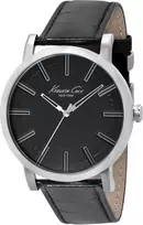 KENNETH COLE Vyriškas Laikrodis IKC1997 Analoginis Kvarcinis Nerūdijančio Plieno, 44mm, Juodas Ciferblatas, Sidabrinė Apyrankė