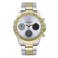 RADIANT RA604704 Vyriškas analoginis kvarcinis laikrodis 45mm Nerūdijantis plienas Juoda oda