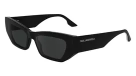 KARL LAGERFELD KL6160S Unisex Akiniai - Juodas Rėmelis, Pilki Lęšiai - 54/17/140 mm
