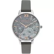OLIVIA BURTON Moteriškas Laikrodis OB16TZ05 34 mm Kvarco Analoginis Nerūdijančio Plieno Korpusas Pilkas Ciferblatas Mink Grey Odinis Dirželis