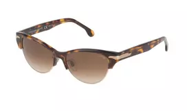 LOZZA Moteriški „Cat Eye“ akiniai nuo saulės SL4071M5309AJ - Havana acetatinis rėmelis, pilki gradientiniai lęšiai, UV400 apsauga