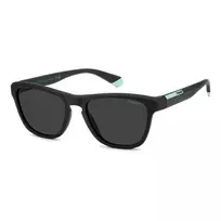 POLAROID PLD2168S003 Vyriški stačiakampiai akiniai nuo saulės – matinio juodo rėmelio, pilki poliarizuoti lęšiai, 54 mm