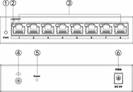 Hikvision DS-3E1508-EI(V2) 8 prievadų Gigabit išmanusis valdomas PoE+ jungiklis