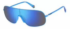POLAROID PLD6222SMVU Unisex stačiakampiai akiniai nuo saulės – juodas rėmelis, pilki poliarizuoti lęšiai 99mm