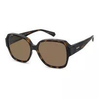 Polaroid Ancillaries PLD9021S086 Unisex akiniai - Havana vėžlio kiauto rėmelis, rudi poliarizuoti lęšiai