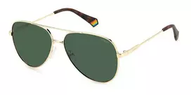 POLAROID PLD6187SJ5GG0 Unisex Pilot Akiniai Auksinis Rėmas Žaliai Poliarizuoti Lęšiai 60/20/145 mm