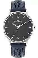 BEN SHERMAN vyriškas laikrodis WB038U 43mm juodas ciferblatas juodas dirbtinės odos dirželis