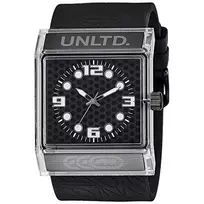 Marc Ecko vyriškas kvarcinis analoginis laikrodis E08513G6 44mm juodas ciferblatas silikoninis dirželis