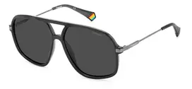 POLAROID Unisex PLD6182SKB7M9 Stačiakampiai Akiniai nuo Saulės Juodi/Pilki 59mm