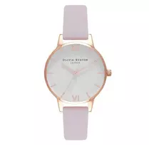OLIVIA BURTON Women's Midi Dial Watch OB16MDW36 - 30mm Stainless Steel Case, Grey Leather Strap, Quartz Movement