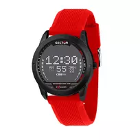SECTOR MAN R3251239005 39mm Kvarcinis analoginis laikrodis su juodu ciferblatu ir silikoniniu dirželiu