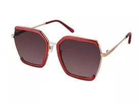 GUESS GF0418-5869T Moteriški katės akies formos akiniai nuo saulės – blizgantis juodas rėmelis, dūminiai gradientiniai stiklai, 58 mm