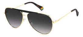 Polaroid PLD6200SXRHLG Unisex Rectangular Sunglasses - Black Frame Grey Polarized Lens 61mm