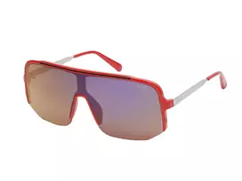 GUESS Vyriški Akiniai Nuo Saulės GO00054-0066C Kvadratiniai Blizgantys Juodi Rėmeliai Dūminiai Lęšiai 56mm